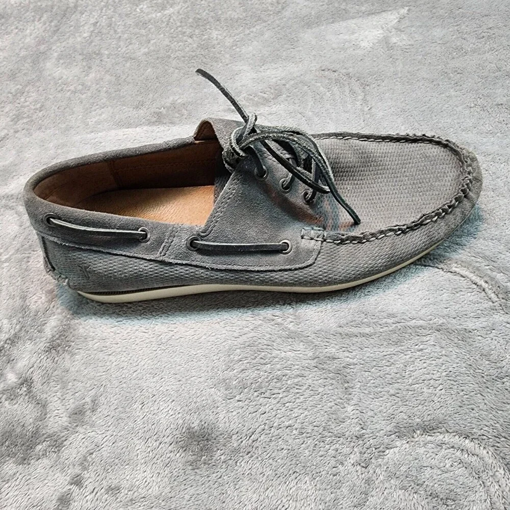 Frye Briggs Boat Shoes Men's Size 11.5 Gray Suede